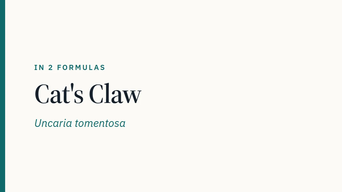 Card reading Cat's Claw, Uncaria tomentosa, in 2 formulas