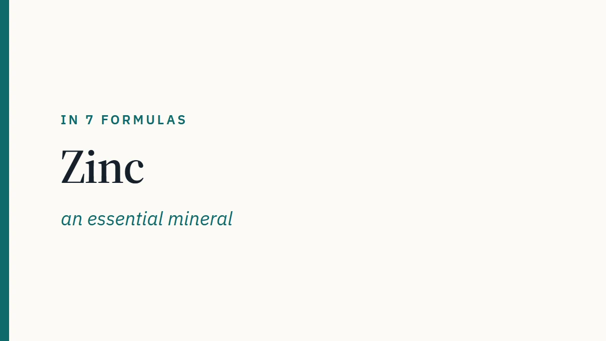 Card reading Zinc, an essential mineral, in 7 formulas